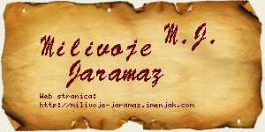 Milivoje Jaramaz vizit kartica